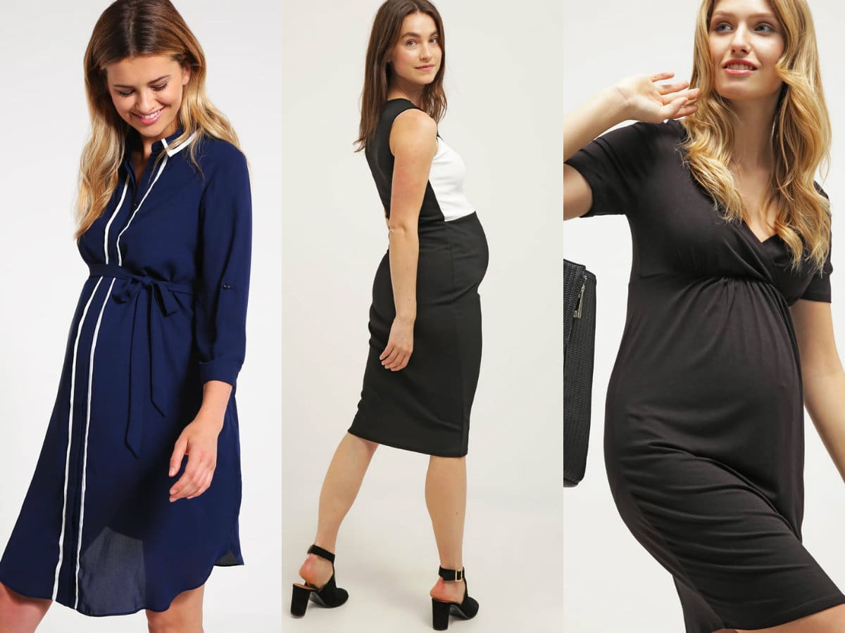 Sukienki ciążowe do pracy (fot. zalando.pl)