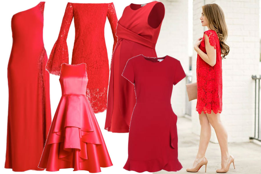 modne sukienki na święta w czerwonym kolorze
